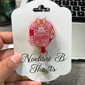 Cute Pink Badge Reel